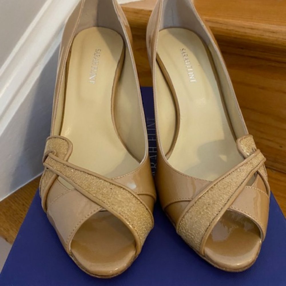 Sarah Flint Sandstone Patent & Sand Genuine Stingray 39.5